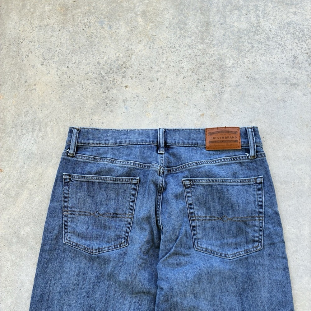 Lucky Brand 181 Relaxed Straight Jeans Mens 34x30 Blue Medium Wash Stretch Denim - Picture 6 of 6
